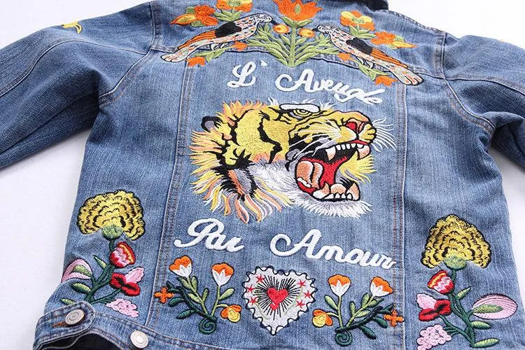 Heavily-Embroidered Denim Jacket