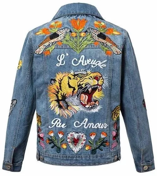 Heavily-Embroidered Denim Jacket