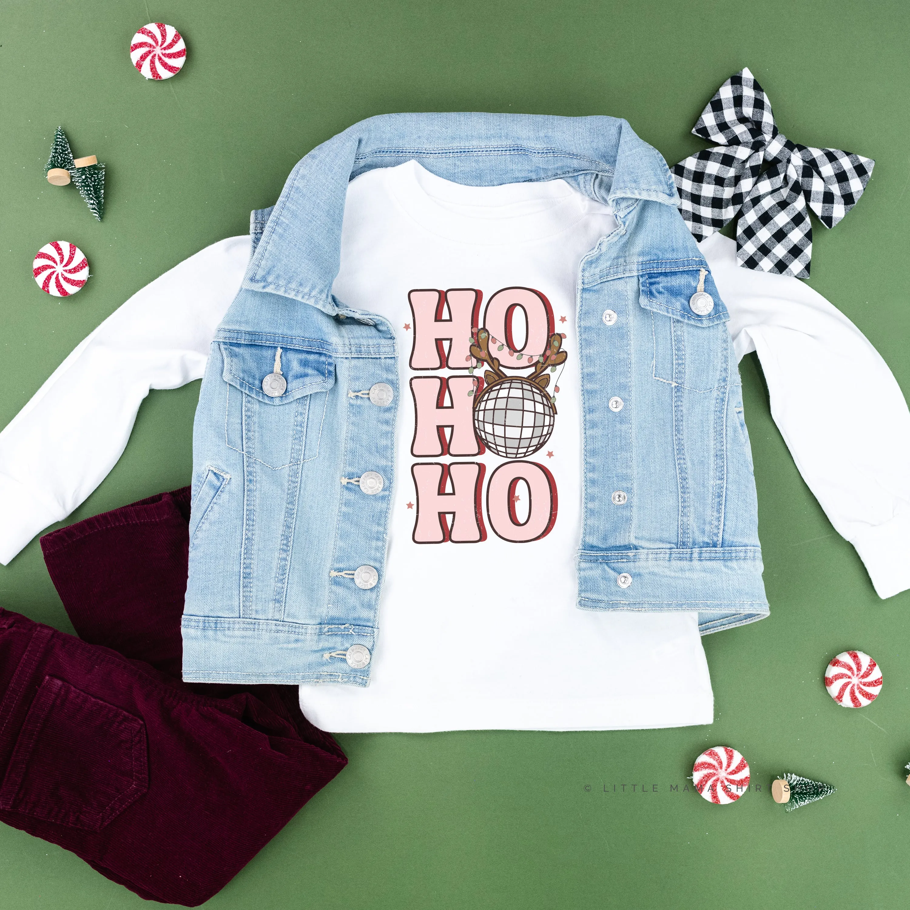 Ho Ho Ho - Disco Ball - Child LONG SLEEVE Tee