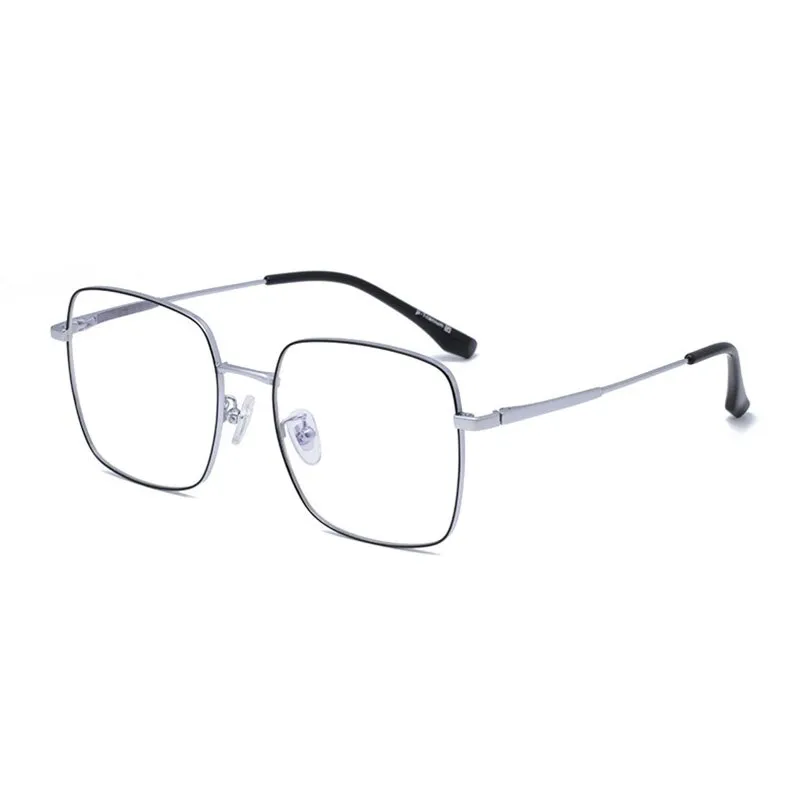 Hotony Unisex Full Rim Square Titanium Frame Eyeglasses 8004