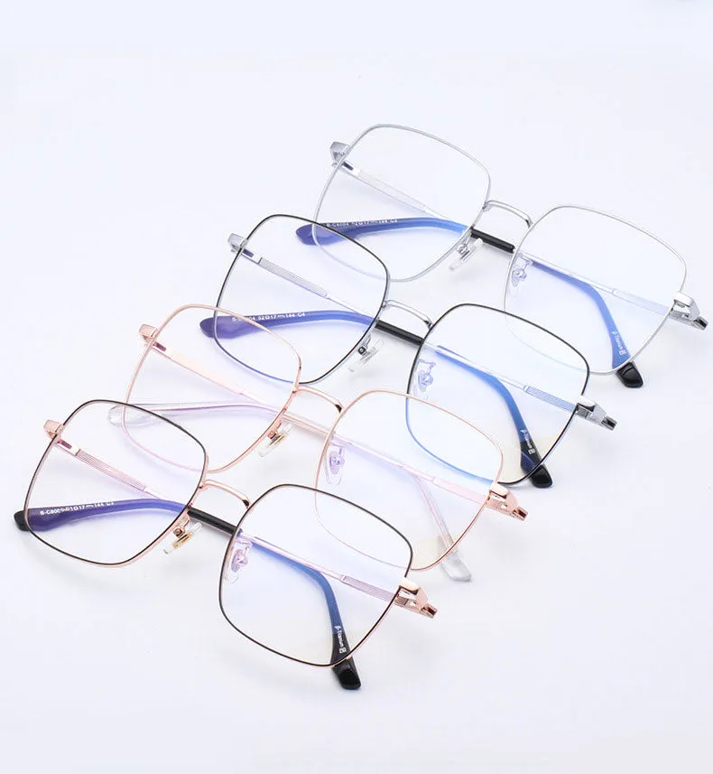 Hotony Unisex Full Rim Square Titanium Frame Eyeglasses 8004