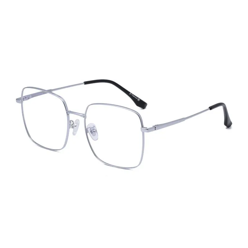 Hotony Unisex Full Rim Square Titanium Frame Eyeglasses 8004