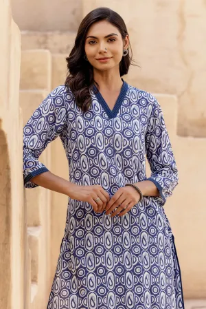 Indigo Paisley Block Print Kurta