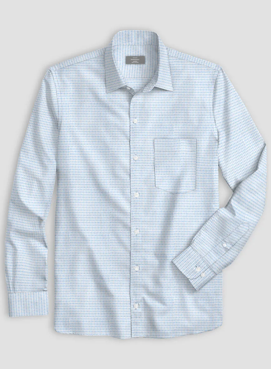 Italian Stretch Blue Trellis Shirt