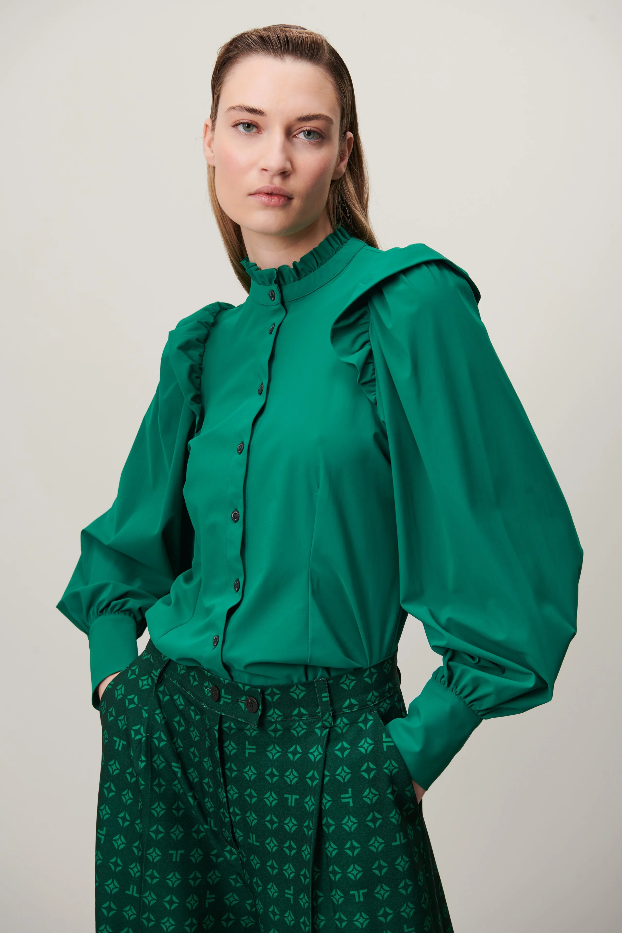 Kim Blouse Technical Jersey | Green