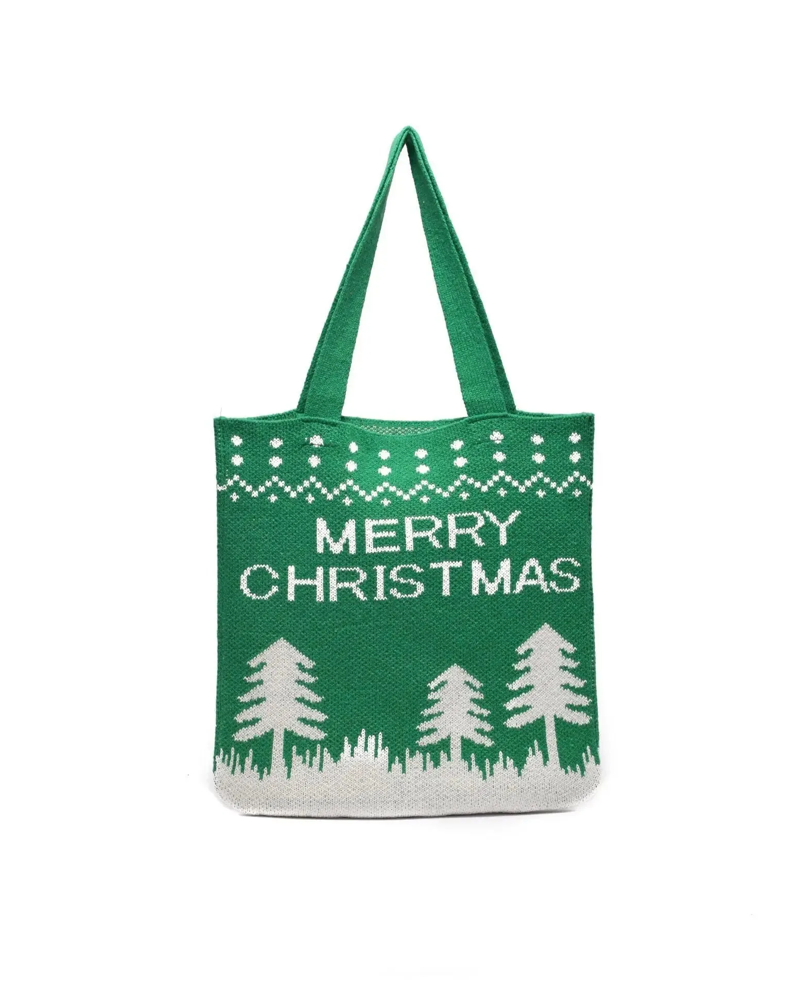 Knitted wool Christmas handbag