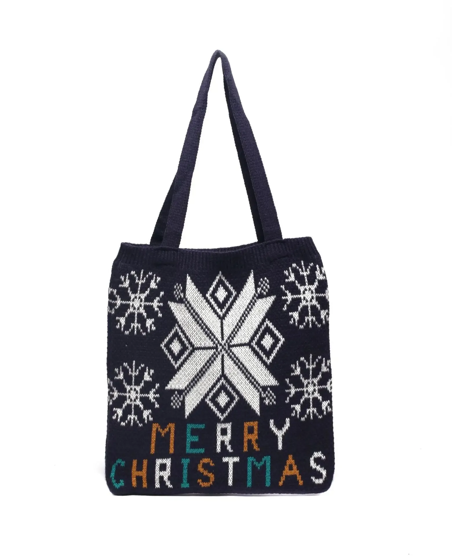 Knitted wool Christmas handbag