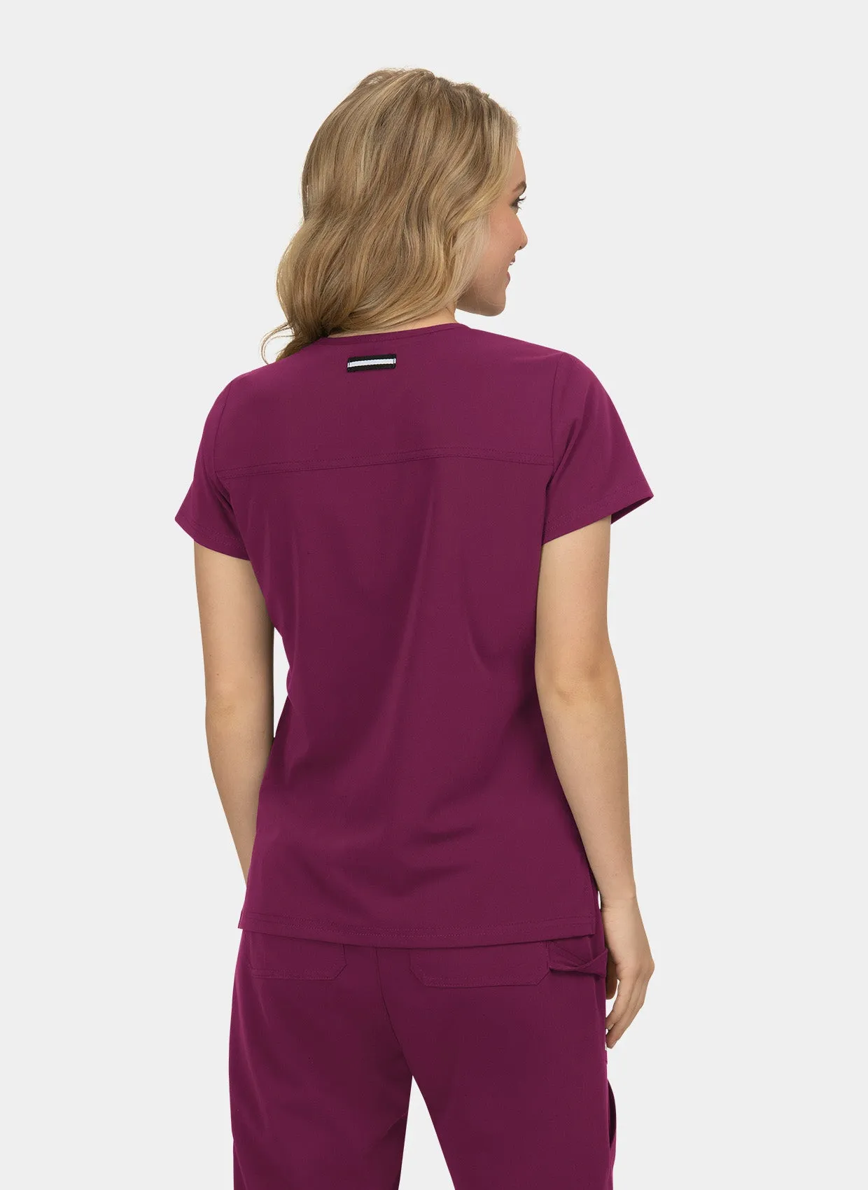 Koi Next Gen Hustle And Heart Scrub Top - Wine