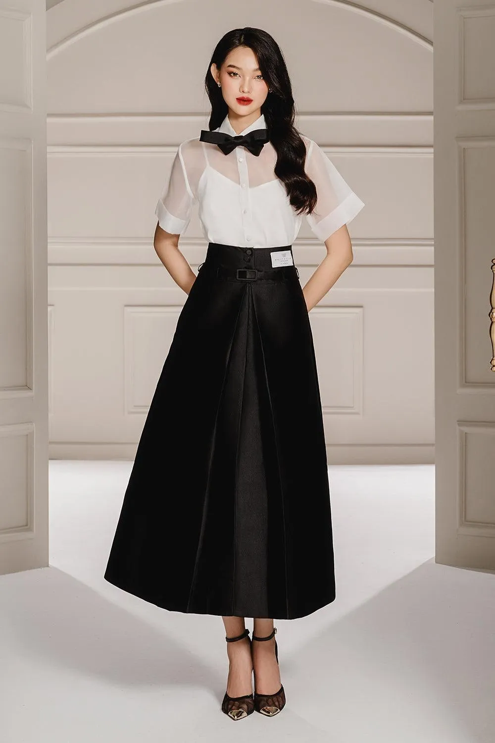 Kyla A-line High Waist Taffeta Set