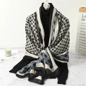 Ladies casual plaid winter decoration warm scarf