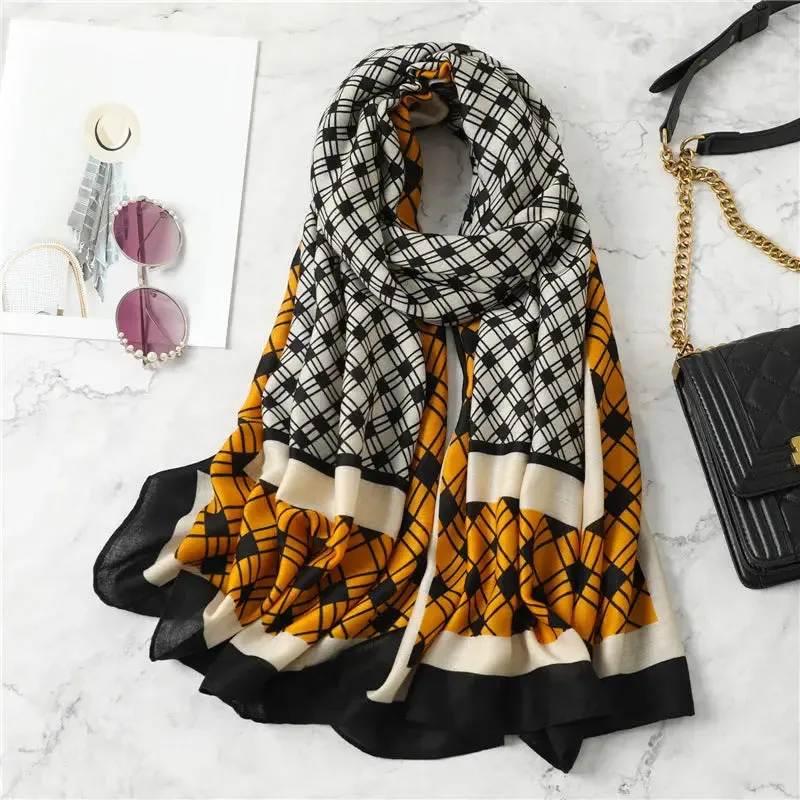 Ladies casual plaid winter decoration warm scarf