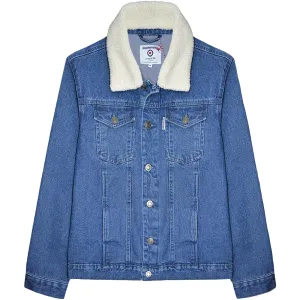 Lambretta Mens Sherpa Collar Denim Jacket - Blue