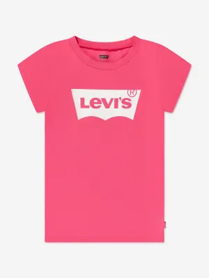 Levi's Wear Girls Cotton Short Sleeve Batwing Logo T-Shirt