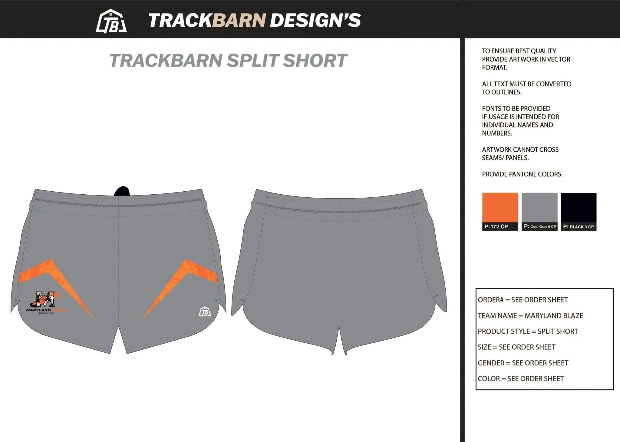 Maryland-Blaze- Womens Split Track Short