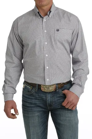 Men's Cinch Small Purple Print Long Sleeve Button Down Shirt