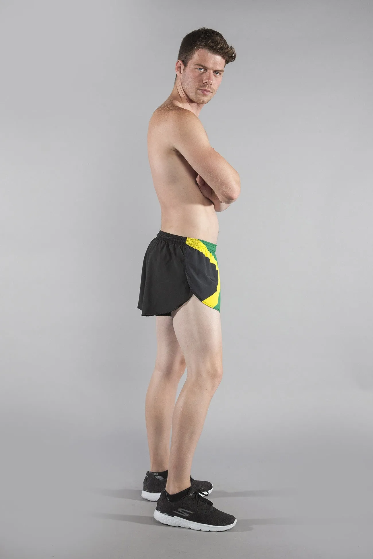 Men's Flag 1" Elite Split Shorts [J-L] - Jamaica