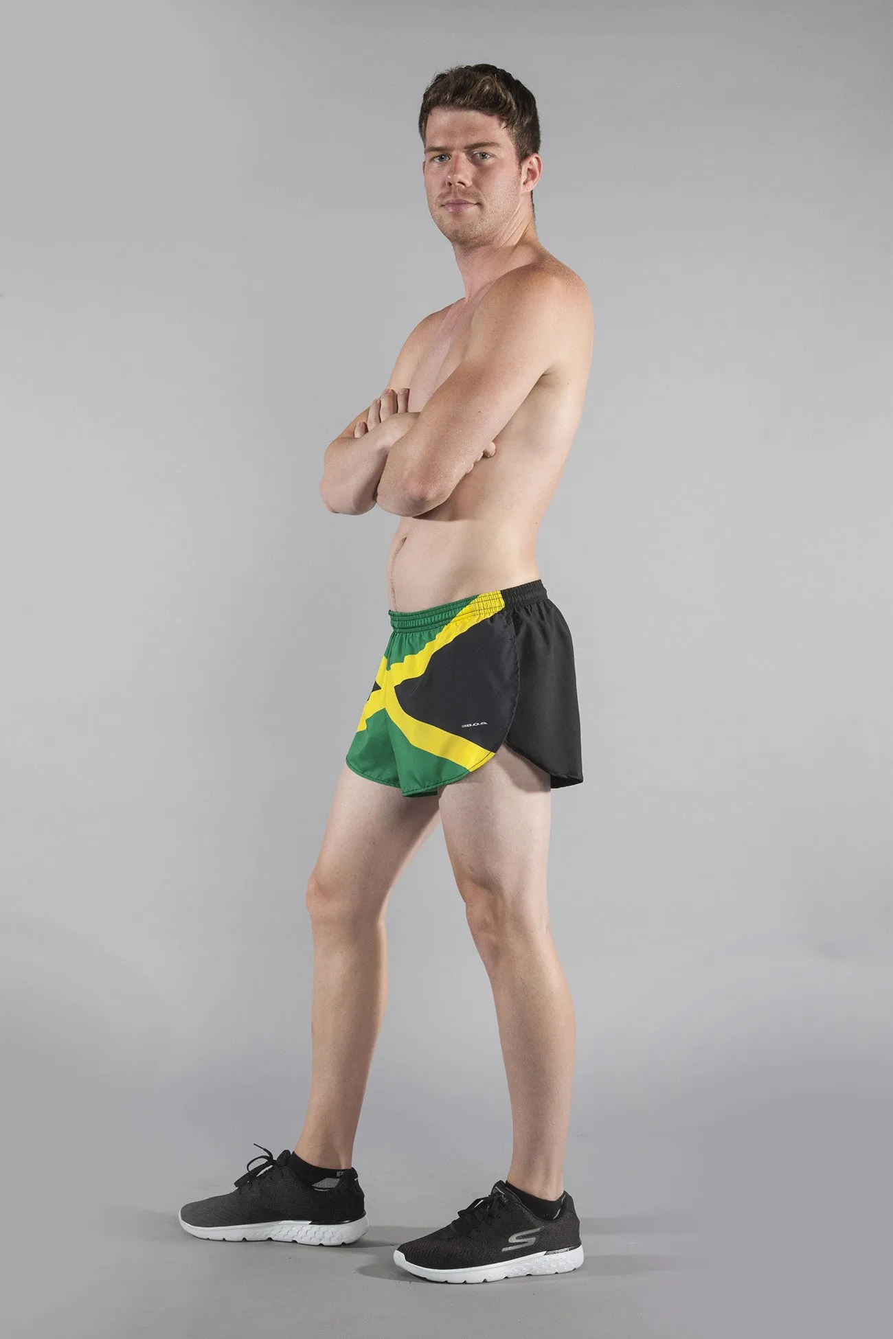 Men's Flag 1" Elite Split Shorts [J-L] - Jamaica