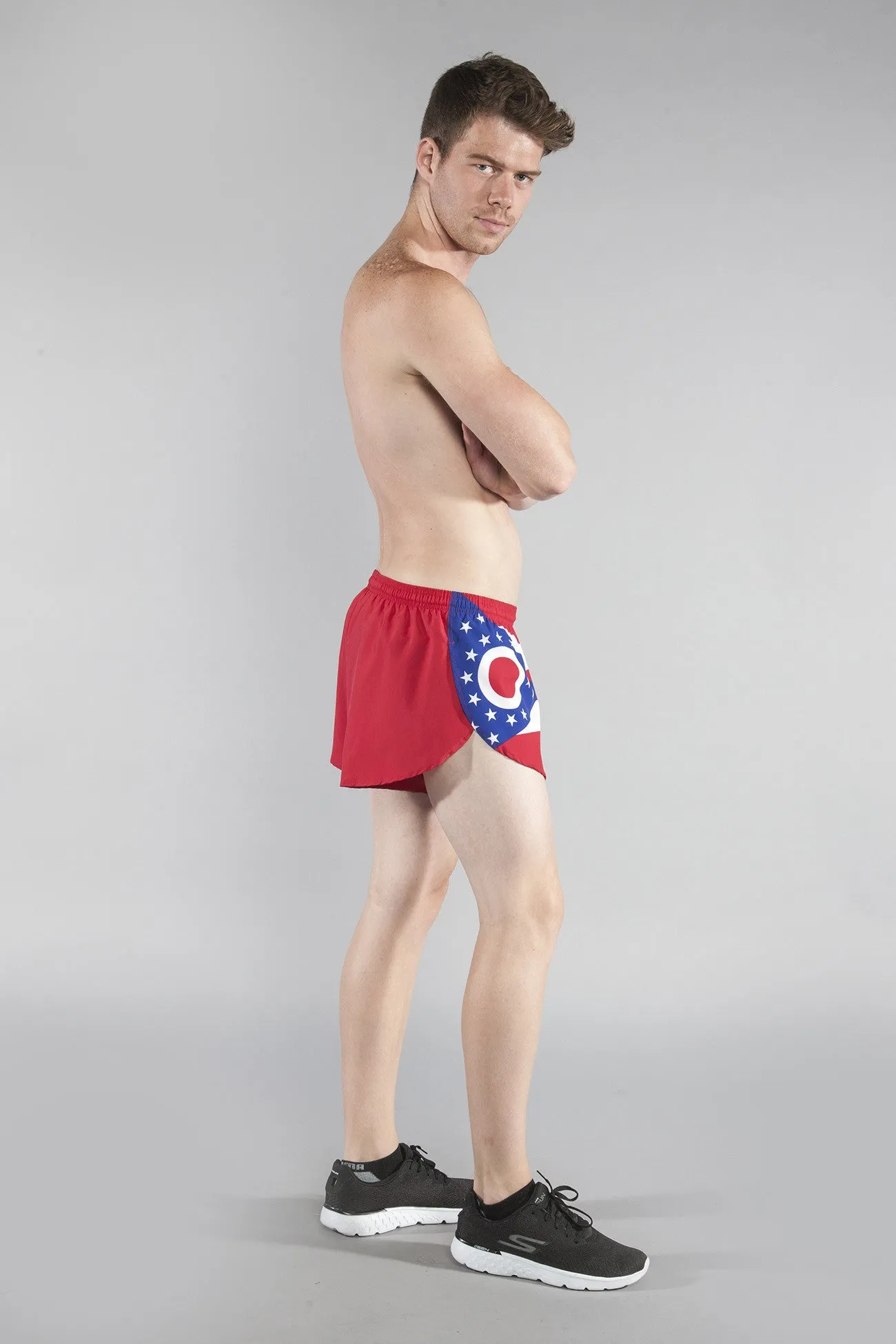 Men's Flag 1" Elite Split Shorts [O-R] - Ohio