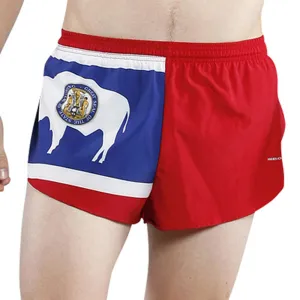 Men's Flag 1" Elite Split Shorts [U-Z] - Wyoming