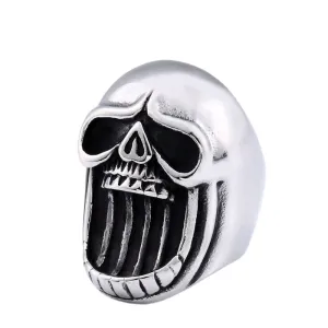 Men's Retro Stainless Steel Skull Ring - Edgy Bar Hipster Accessories for Him