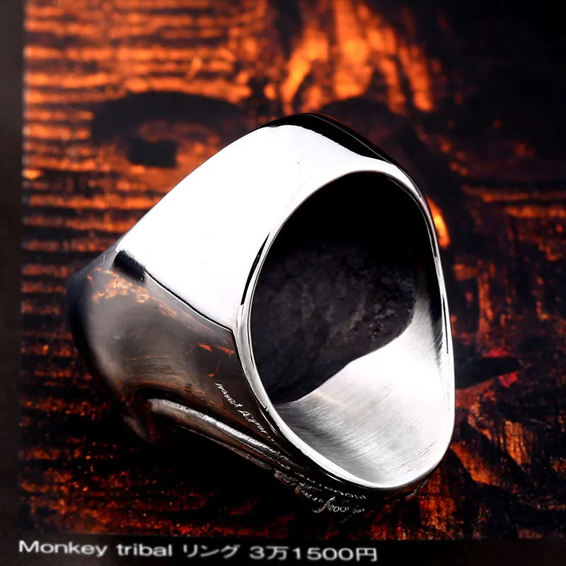 Men's Retro Stainless Steel Skull Ring - Edgy Bar Hipster Accessories for Him