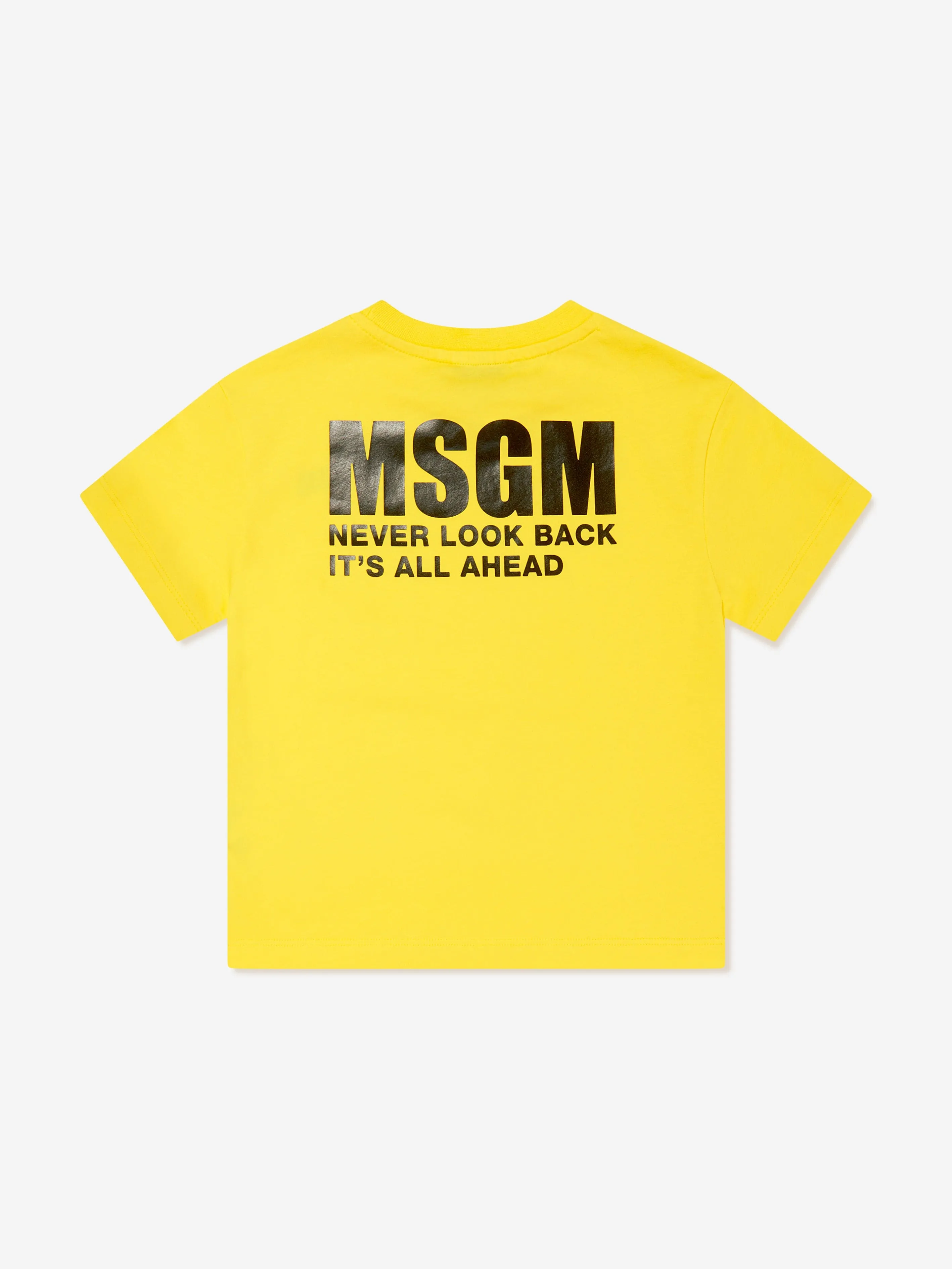 MSGM Kids Jersey Logo T-Shirt in Yellow