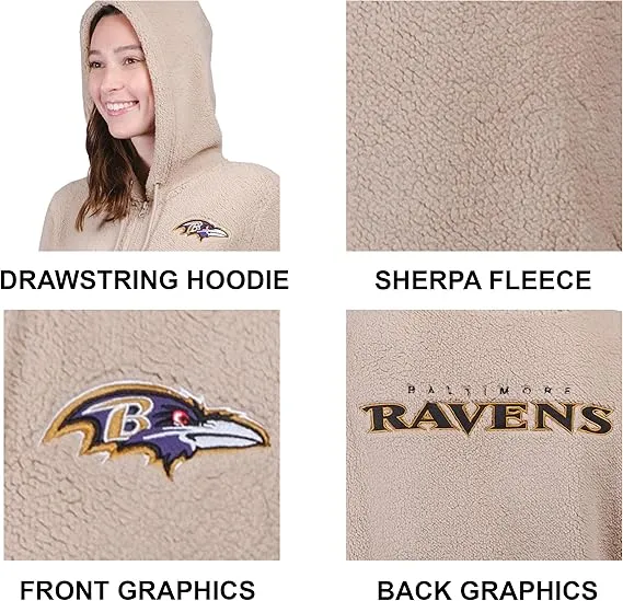 NFL Official Women's Super Soft Sherpa Full Zip Hoodie Sweatshirt Jacket|Cincinnati Bengals