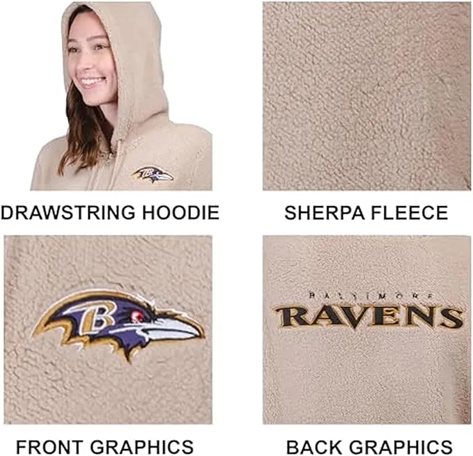 NFL Official Women's Super Soft Sherpa Full Zip Hoodie Sweatshirt Jacket|Philadelphia Eagles