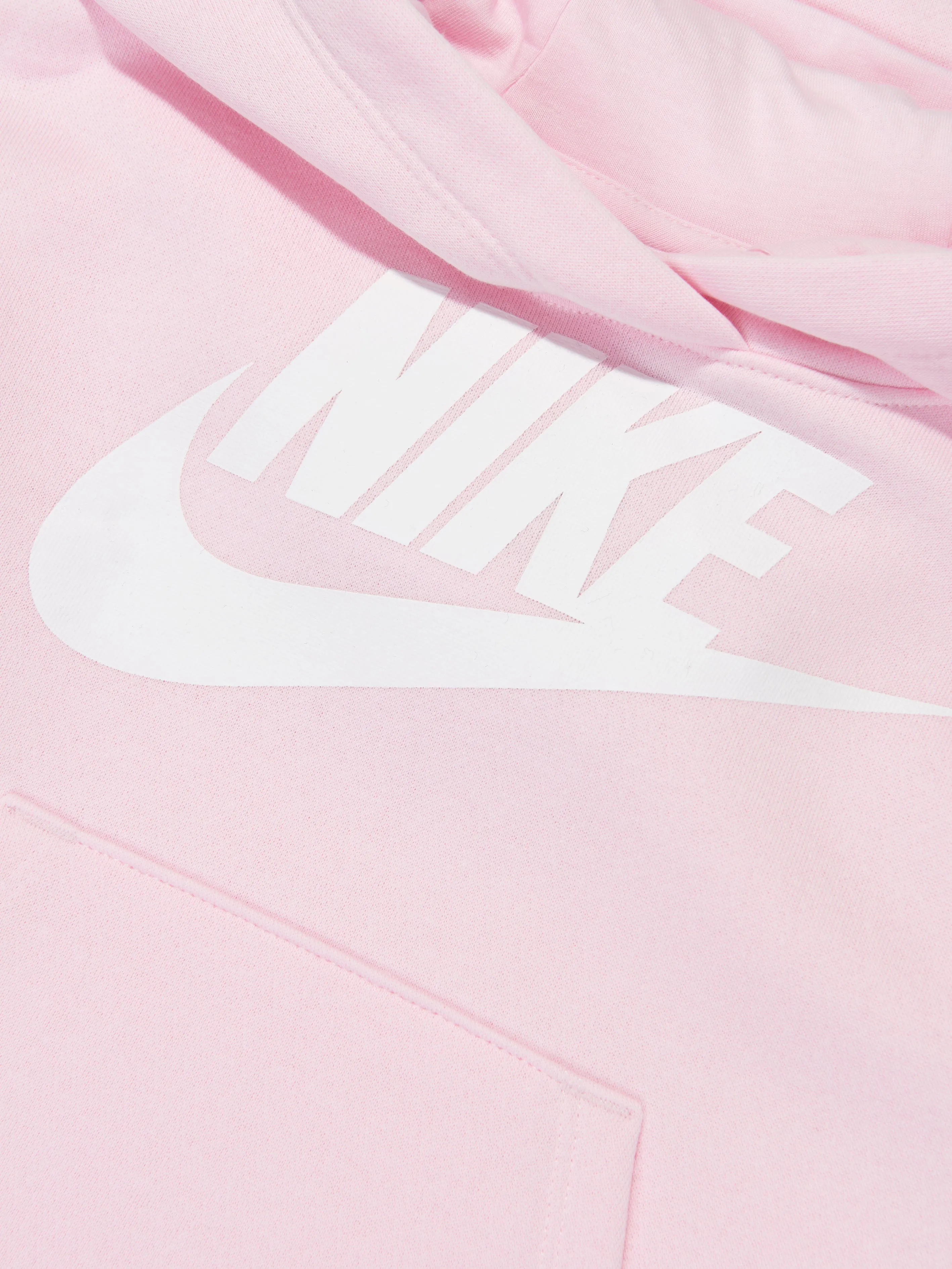 Nike Girls Club Fleece Hi Low Hoodie in Pink