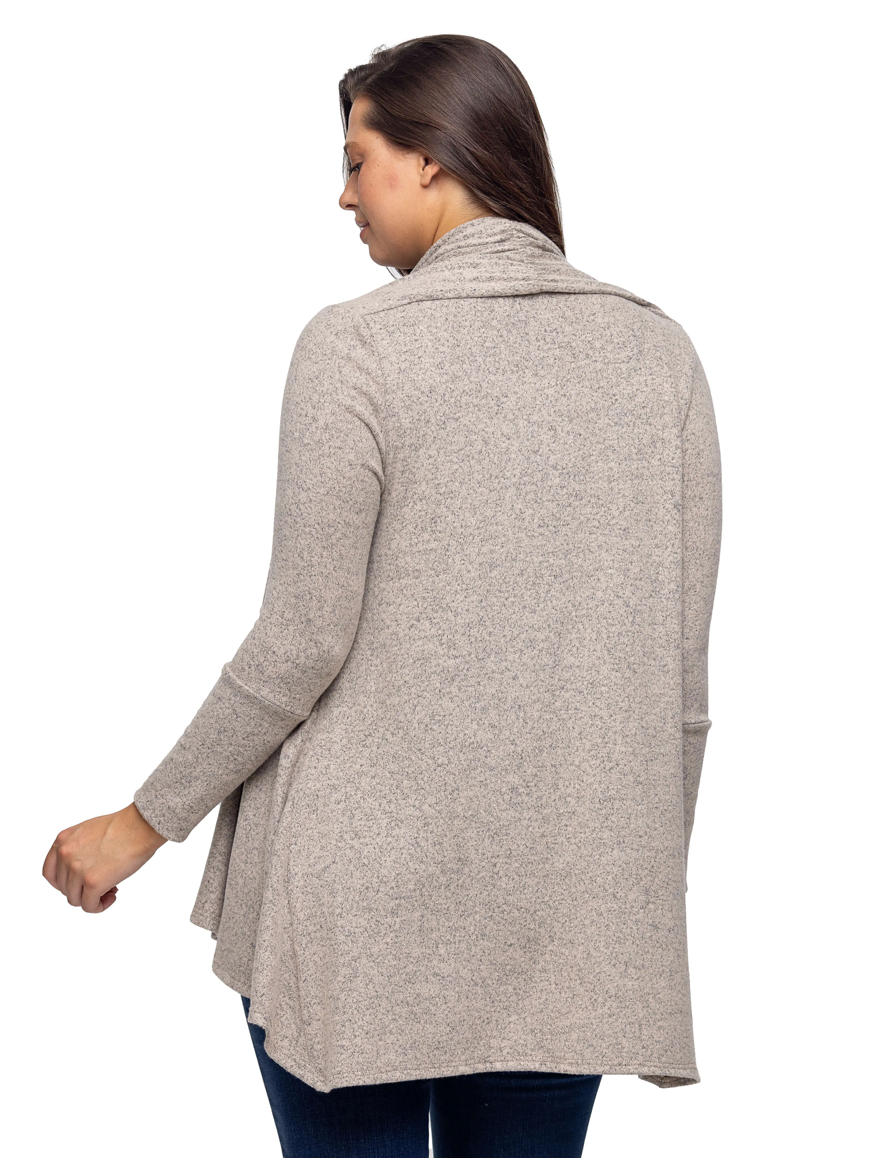 Open Front Long Sleeve High Low Cozy Cardigan