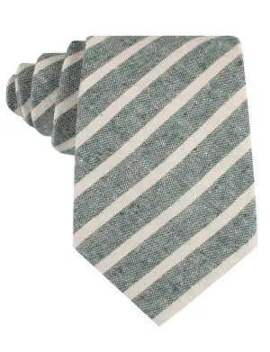 OTAA - Linen Tie - Chalk Stripe - Green & Cream