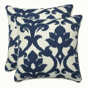 Outdoor/Indoor Basalto Navy 18.5-inch Throw Pillow (Set of 2)