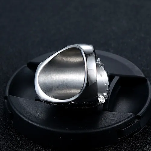 Personalized Retro Punk Skull Ring in Titanium Steel for Men – Indian Chief Index Finger Design