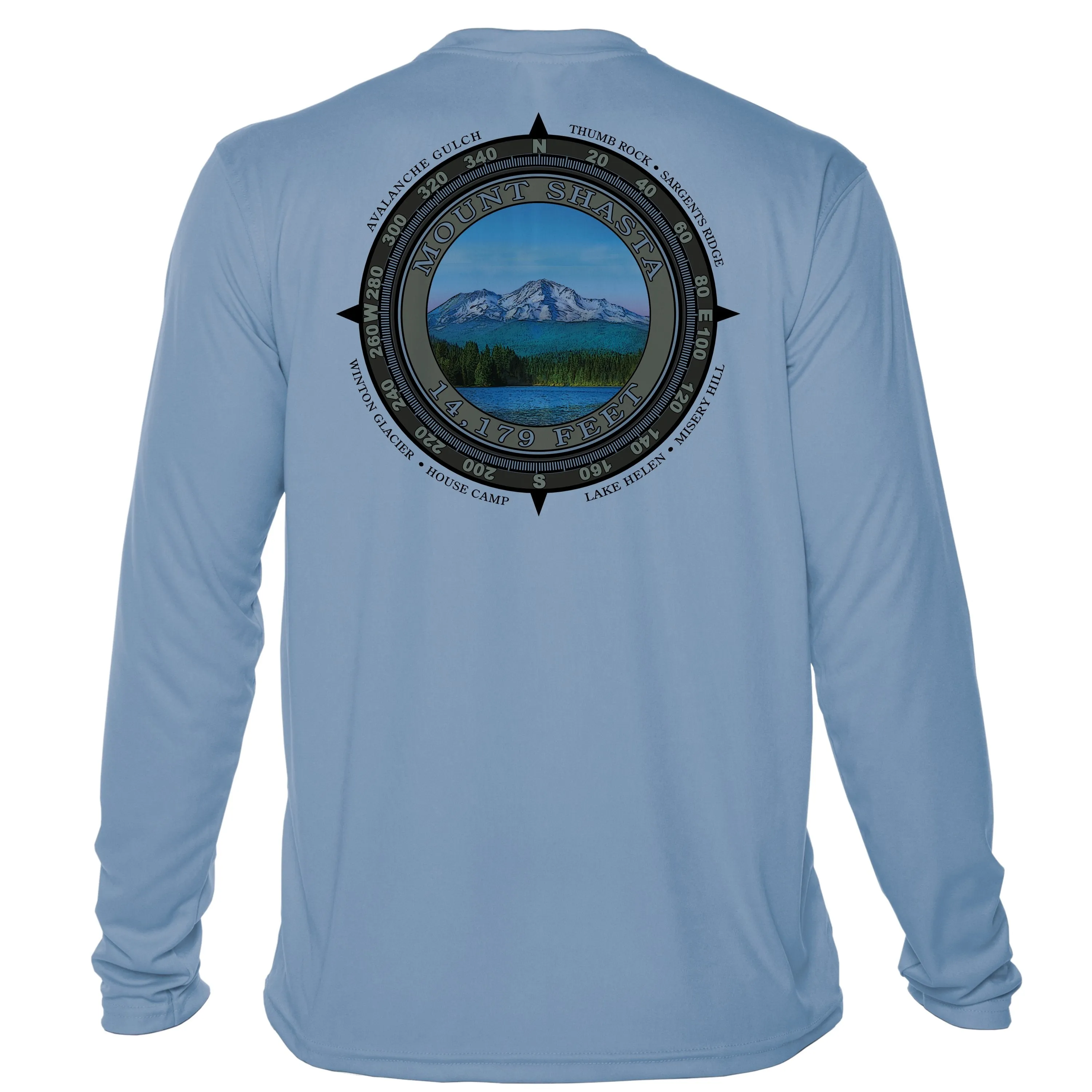 Retro Compass Mount Shasta Microfiber Long Sleeve T-Shirt