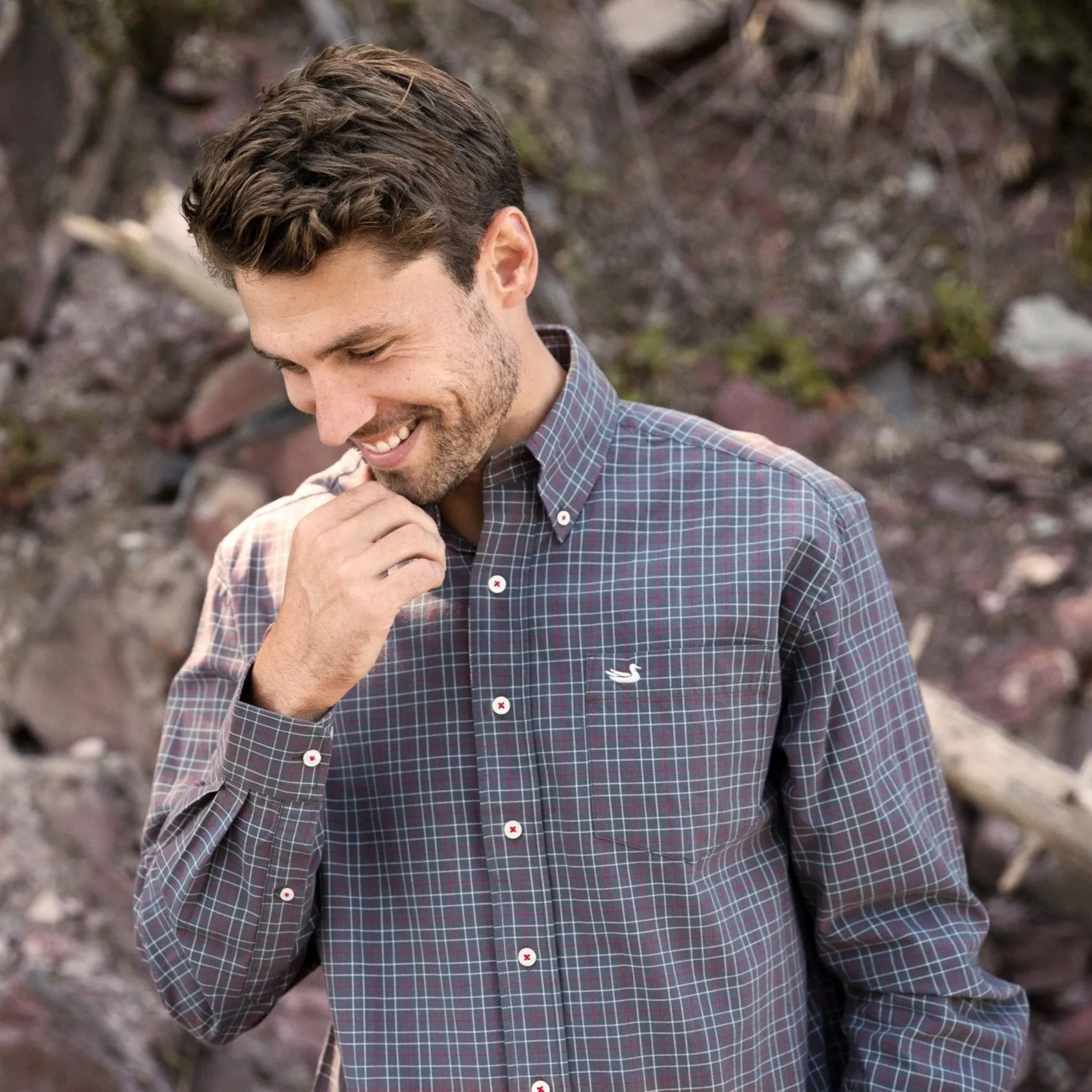 Sabine Washed Check Dress Shirt