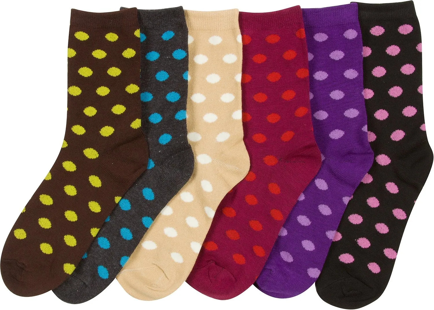 Sakkas Women's Fun Colorful Design Poly Blend Crew Socks Assorted 6-Pack