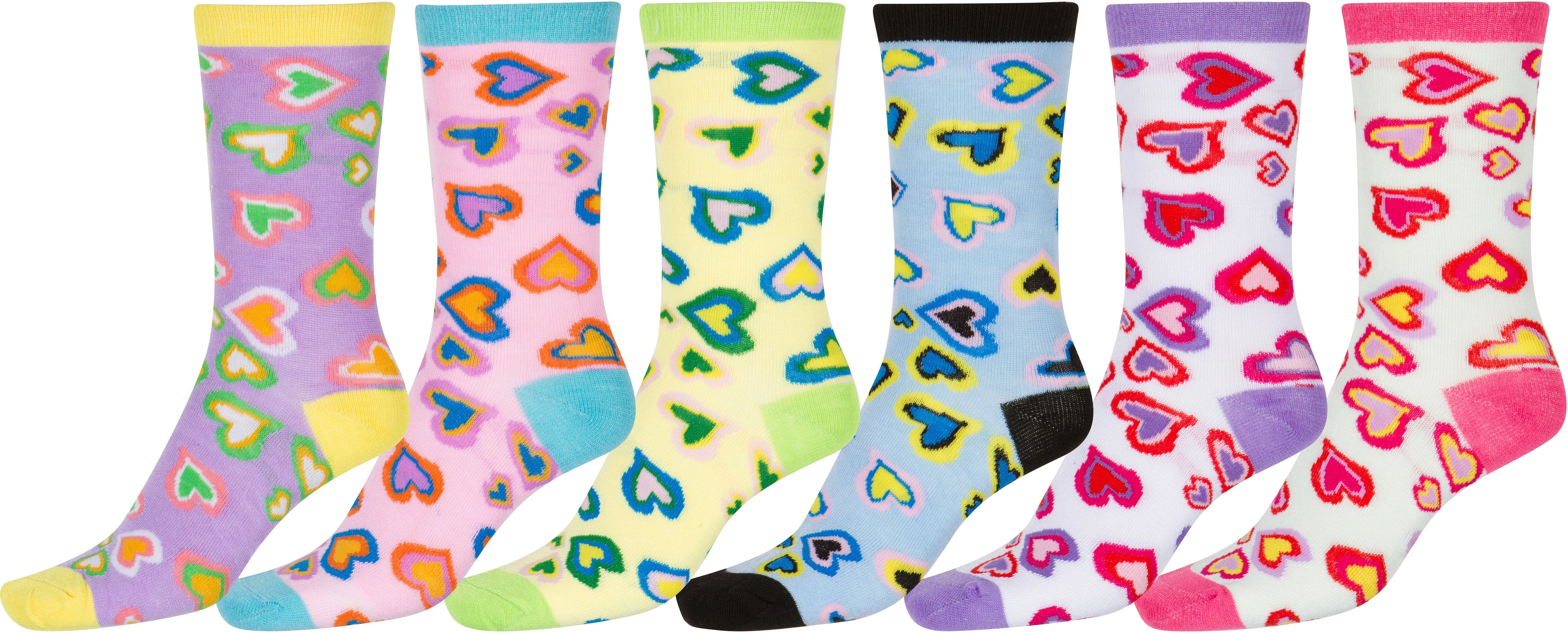 Sakkas Women's Fun Colorful Design Poly Blend Crew Socks Assorted 6-Pack