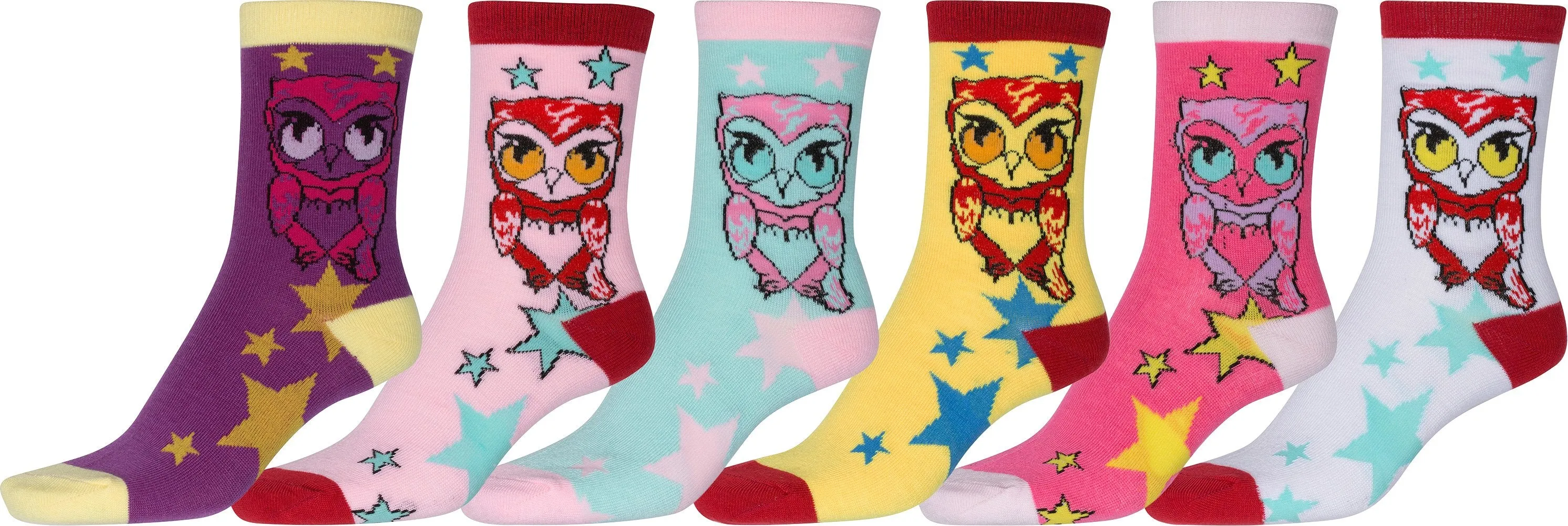 Sakkas Women's Fun Colorful Design Poly Blend Crew Socks Assorted 6-Pack