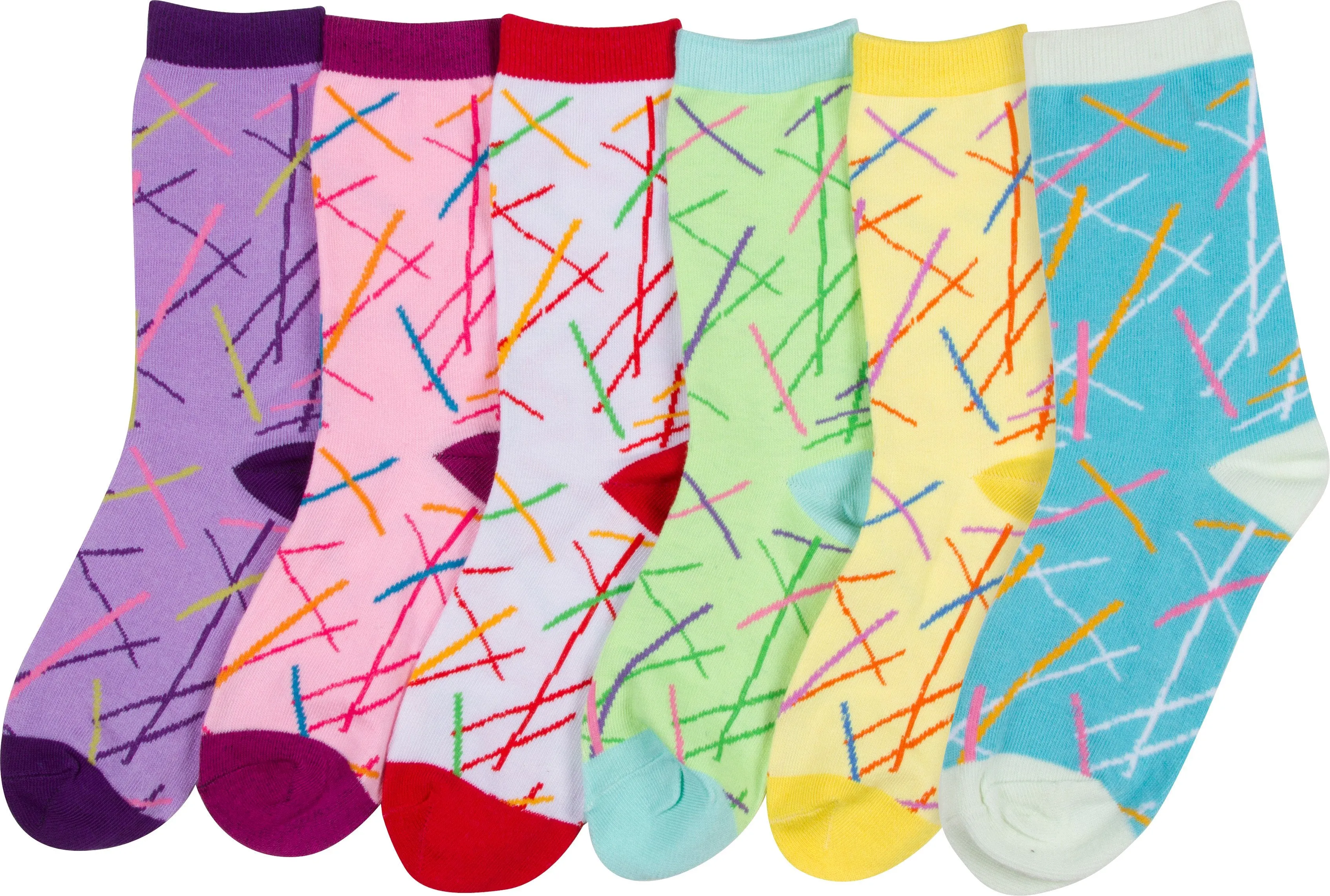 Sakkas Women's Fun Colorful Design Poly Blend Crew Socks Assorted 6-Pack