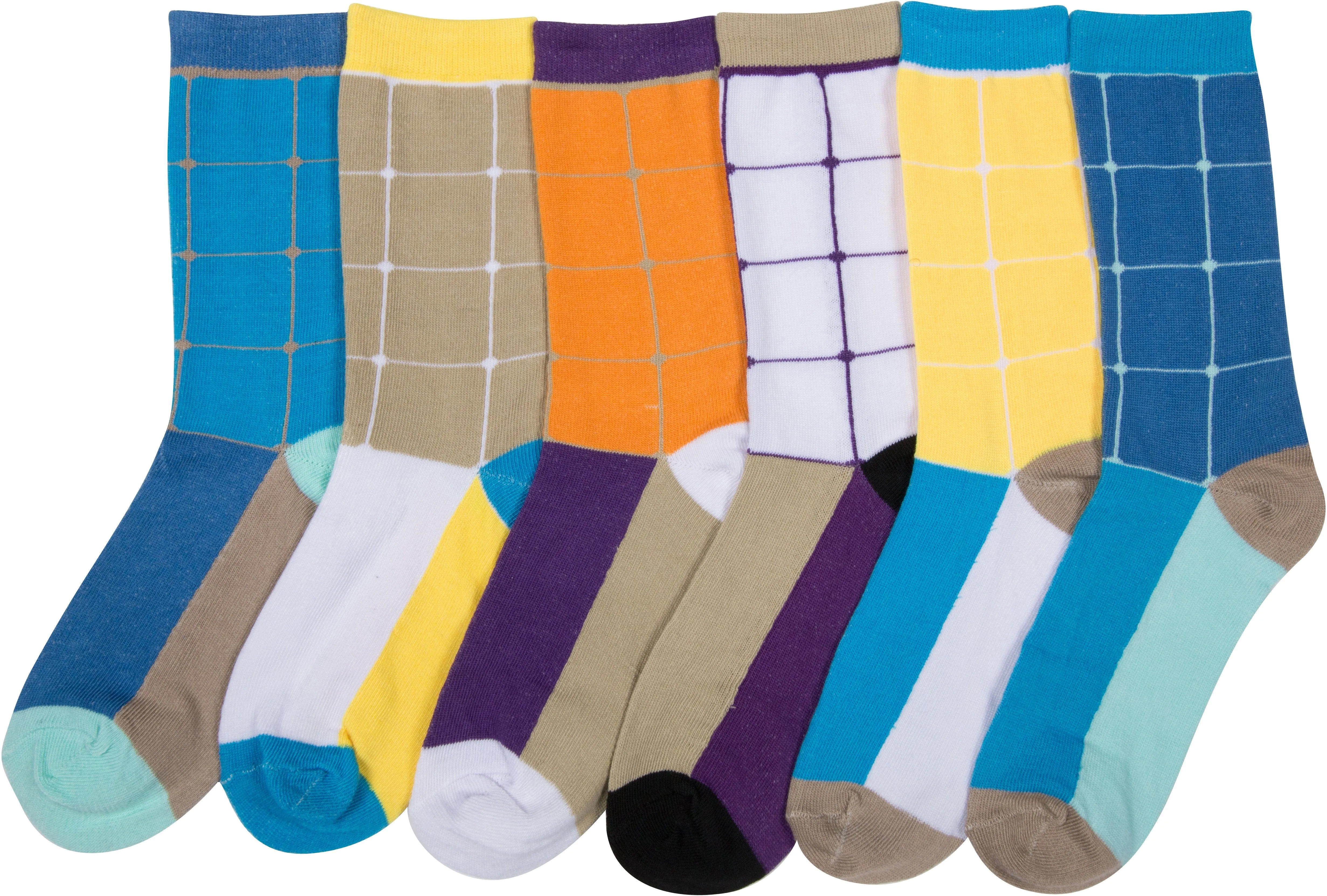 Sakkas Women's Fun Colorful Design Poly Blend Crew Socks Assorted 6-Pack