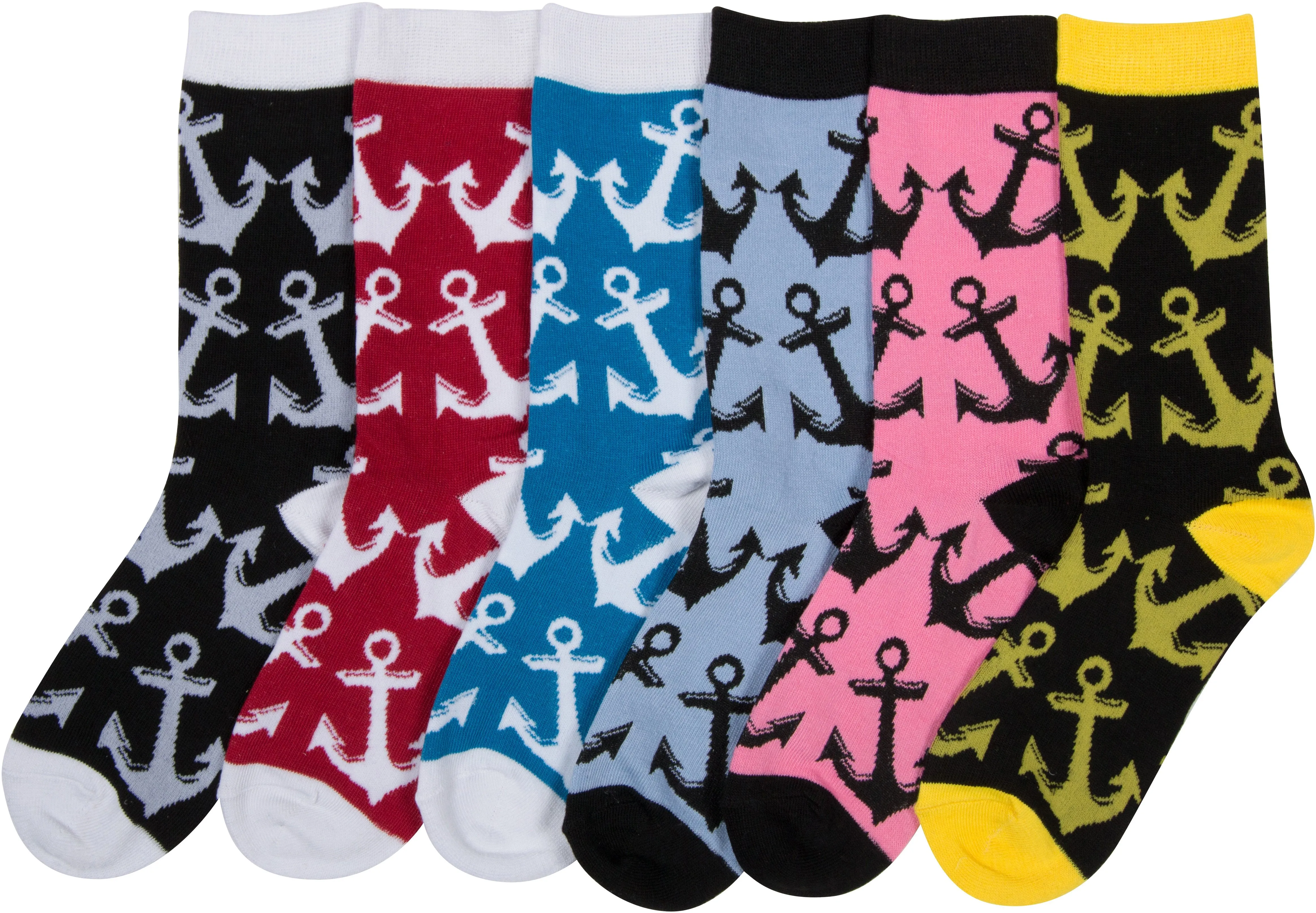 Sakkas Women's Fun Colorful Design Poly Blend Crew Socks Assorted 6-Pack