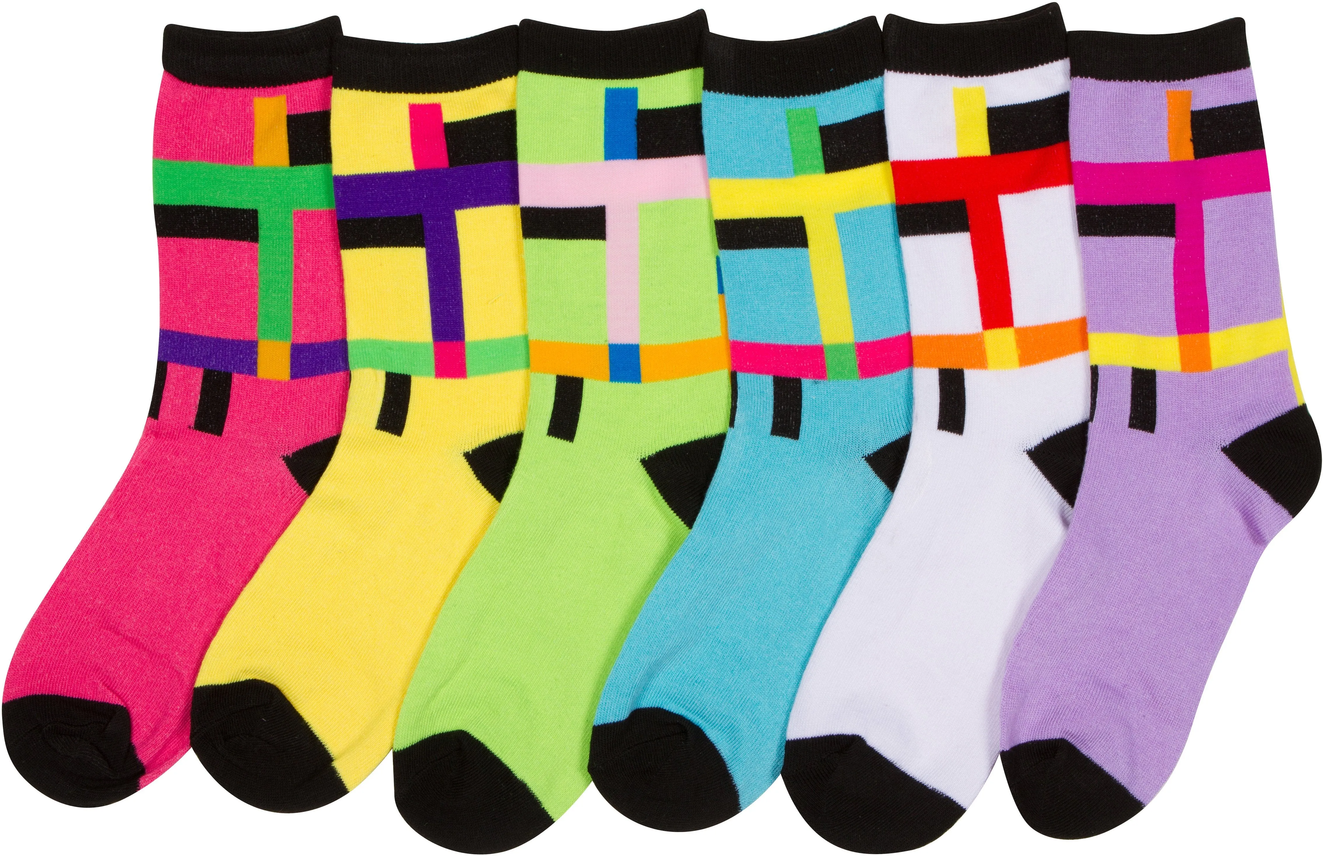 Sakkas Women's Fun Colorful Design Poly Blend Crew Socks Assorted 6-Pack