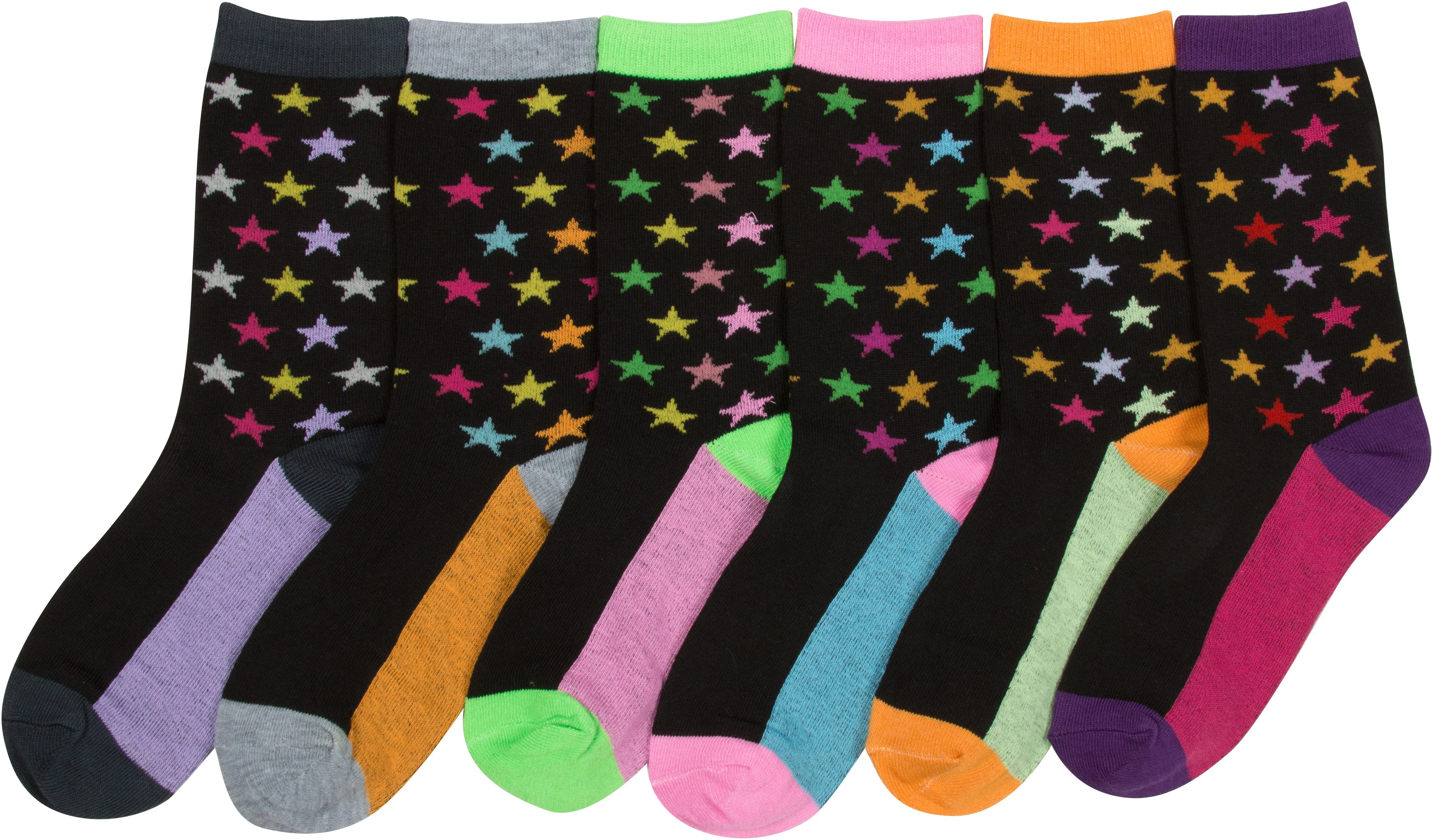 Sakkas Women's Fun Colorful Design Poly Blend Crew Socks Assorted 6-Pack