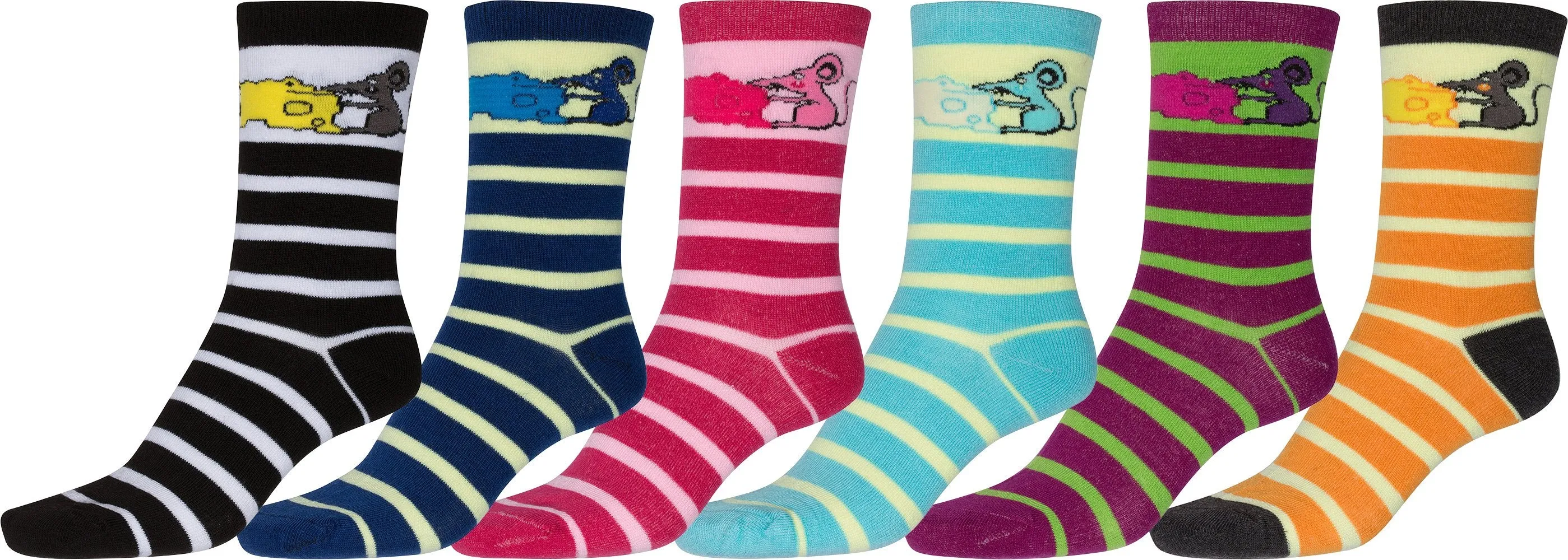 Sakkas Women's Fun Colorful Design Poly Blend Crew Socks Assorted 6-Pack