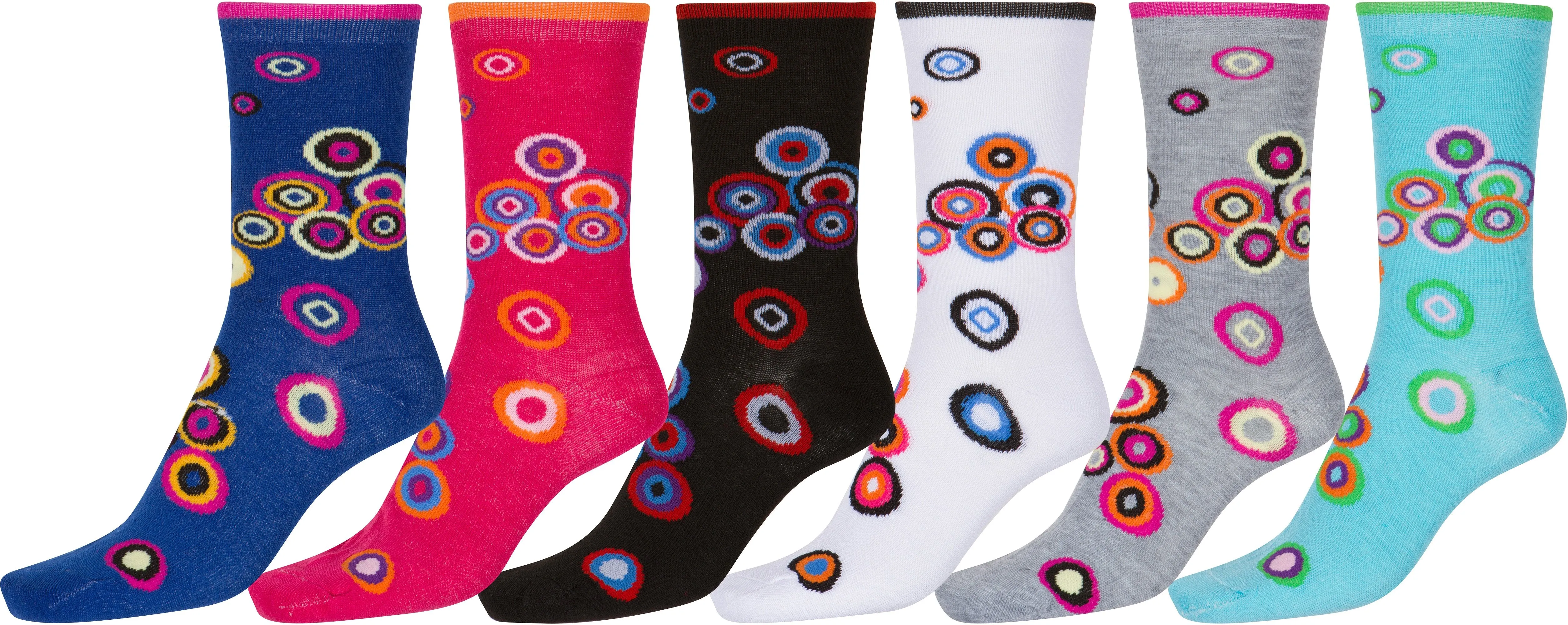 Sakkas Women's Fun Colorful Design Poly Blend Crew Socks Assorted 6-Pack