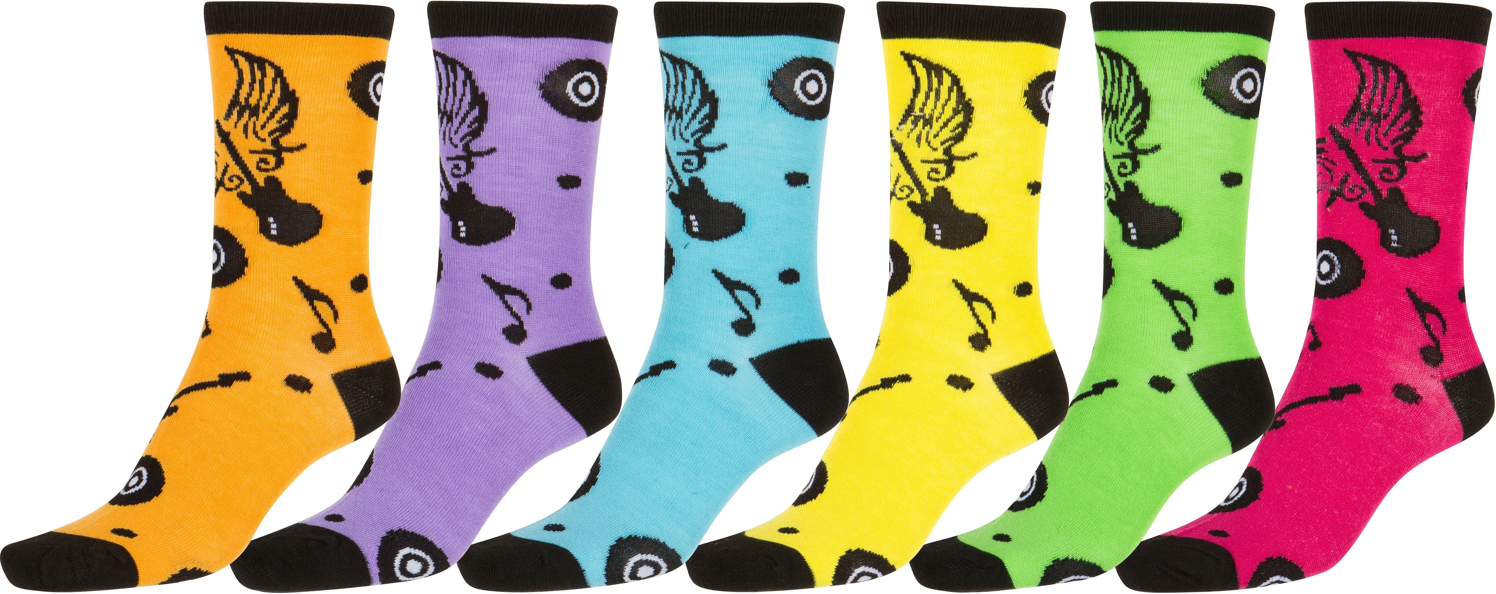 Sakkas Women's Fun Colorful Design Poly Blend Crew Socks Assorted 6-Pack