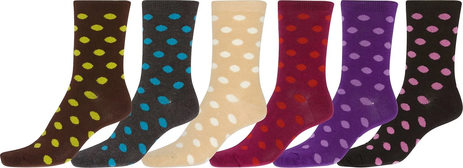 Sakkas Women's Fun Colorful Design Poly Blend Crew Socks Assorted 6-Pack