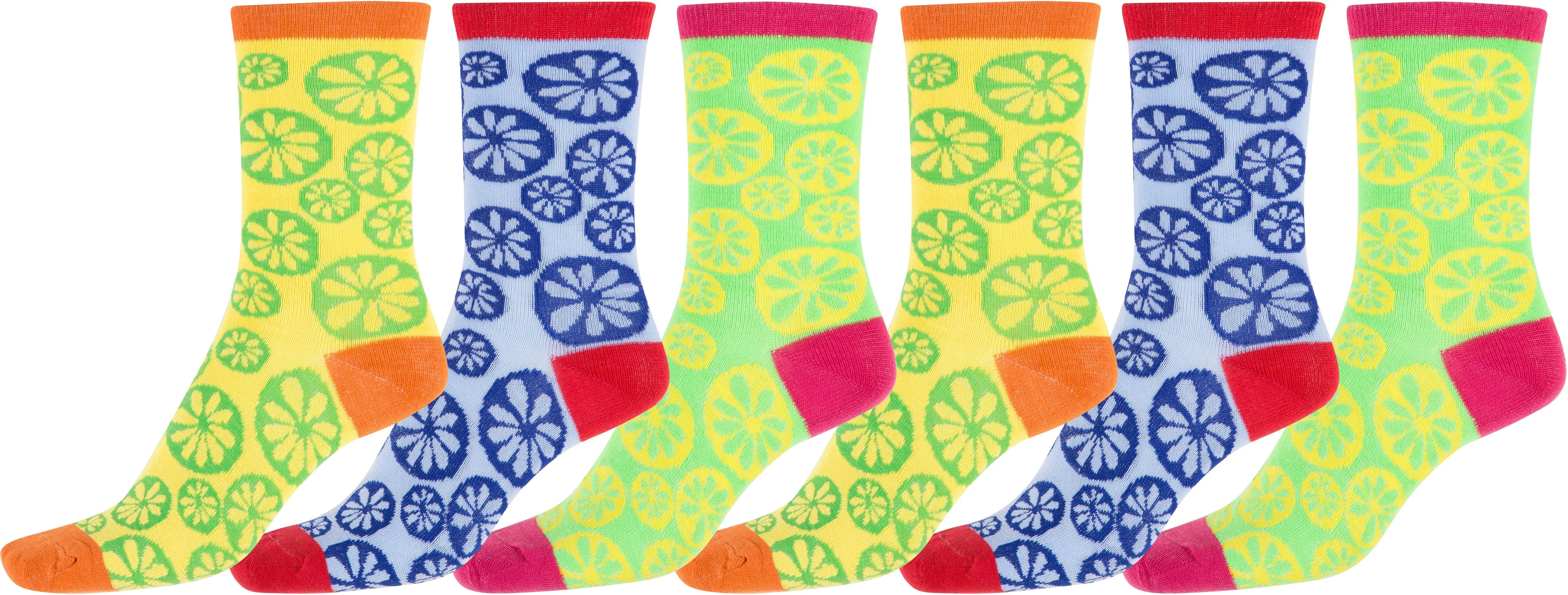 Sakkas Women's Fun Colorful Design Poly Blend Crew Socks Assorted 6-Pack