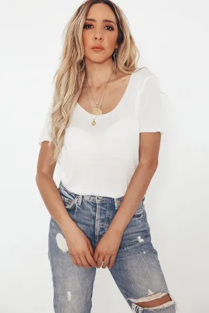 Scoop-neck T-shirt - White