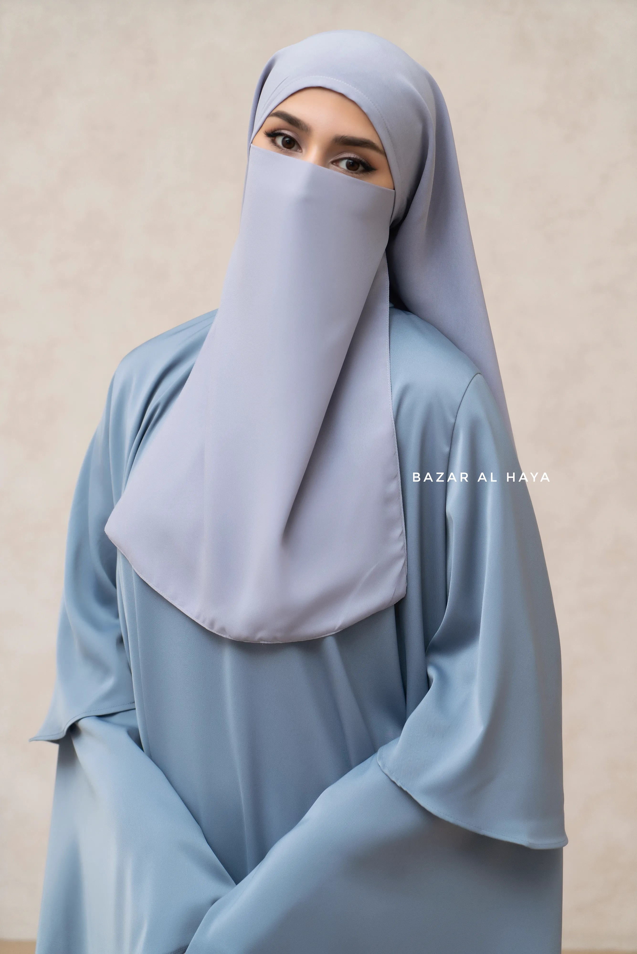 Silver Single Half Niqab - Super Breathable Veil